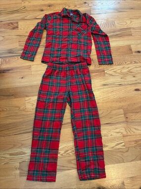 Old Navy Red and Green Plaid Kids Pajama Set